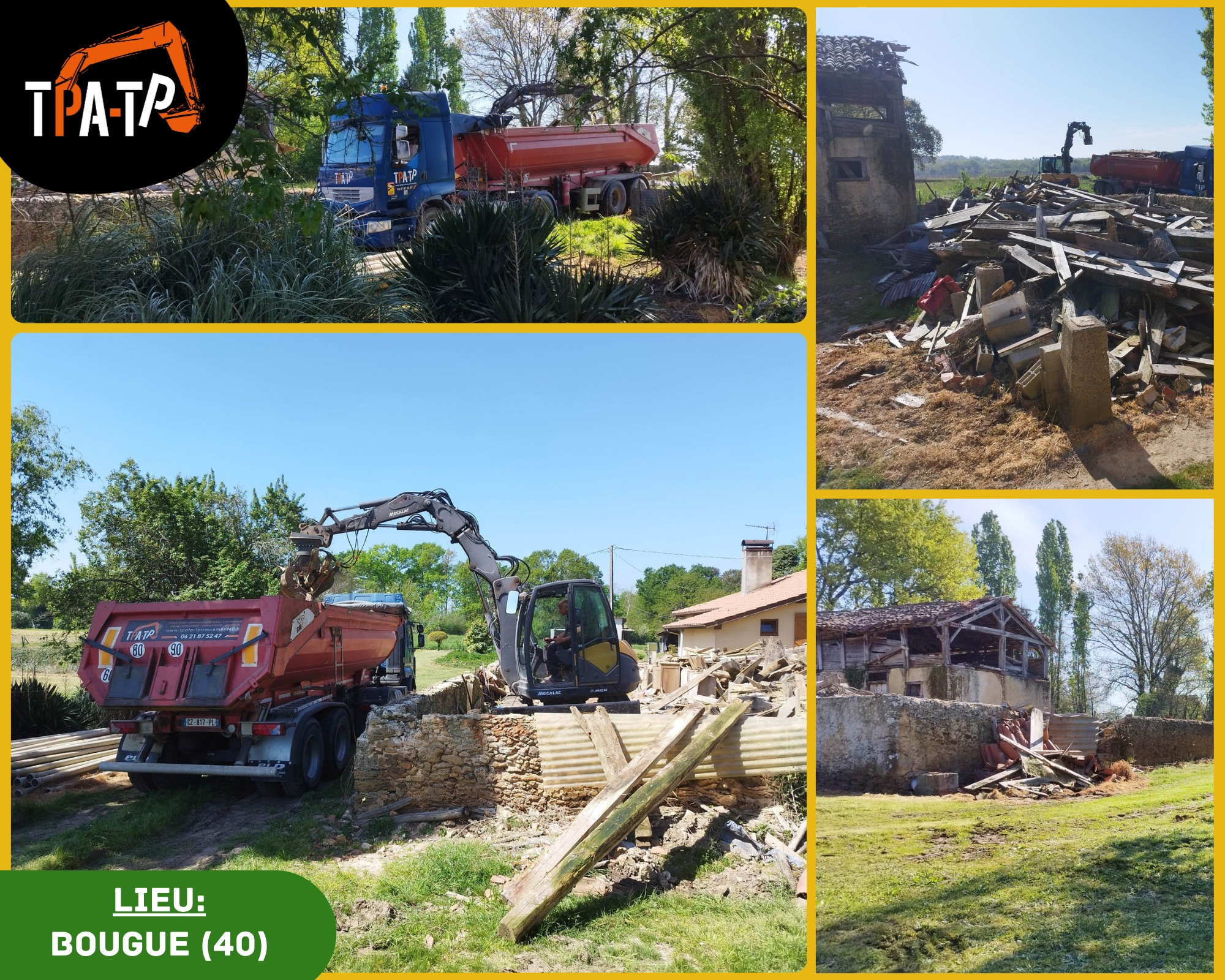 Démolition de grange ou bâtiment agricole dans les Landes